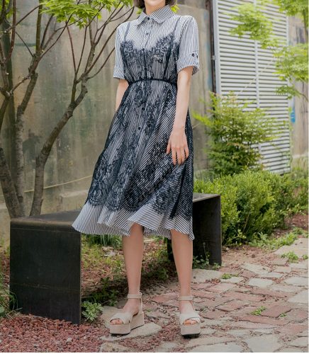 CHUU シャンゼリゼ slip+dress set