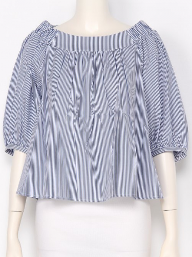 franche lippee black でっかいリボン5分袖ブラウス