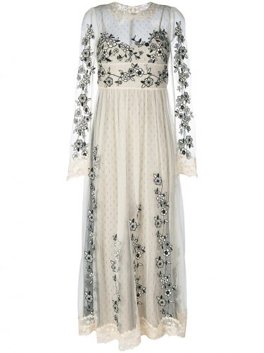 RED VALENTINO フローラル刺繍 シアードレス