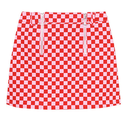 Candy Stripper CHECKERD FLAG RING ZIP SKIRT