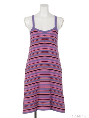 Candy Stripper MY CHERRY MULTI BORDER CAMISOLE ONE-PIECE