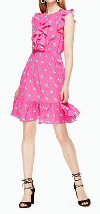 kate spade new york hummingbird ruffle dress